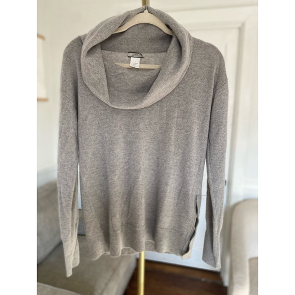 Jcrew Gray Cashmere Turtleneck Sweater Quiet Luxury Old Money Minimalist S - Picture 2 of 6